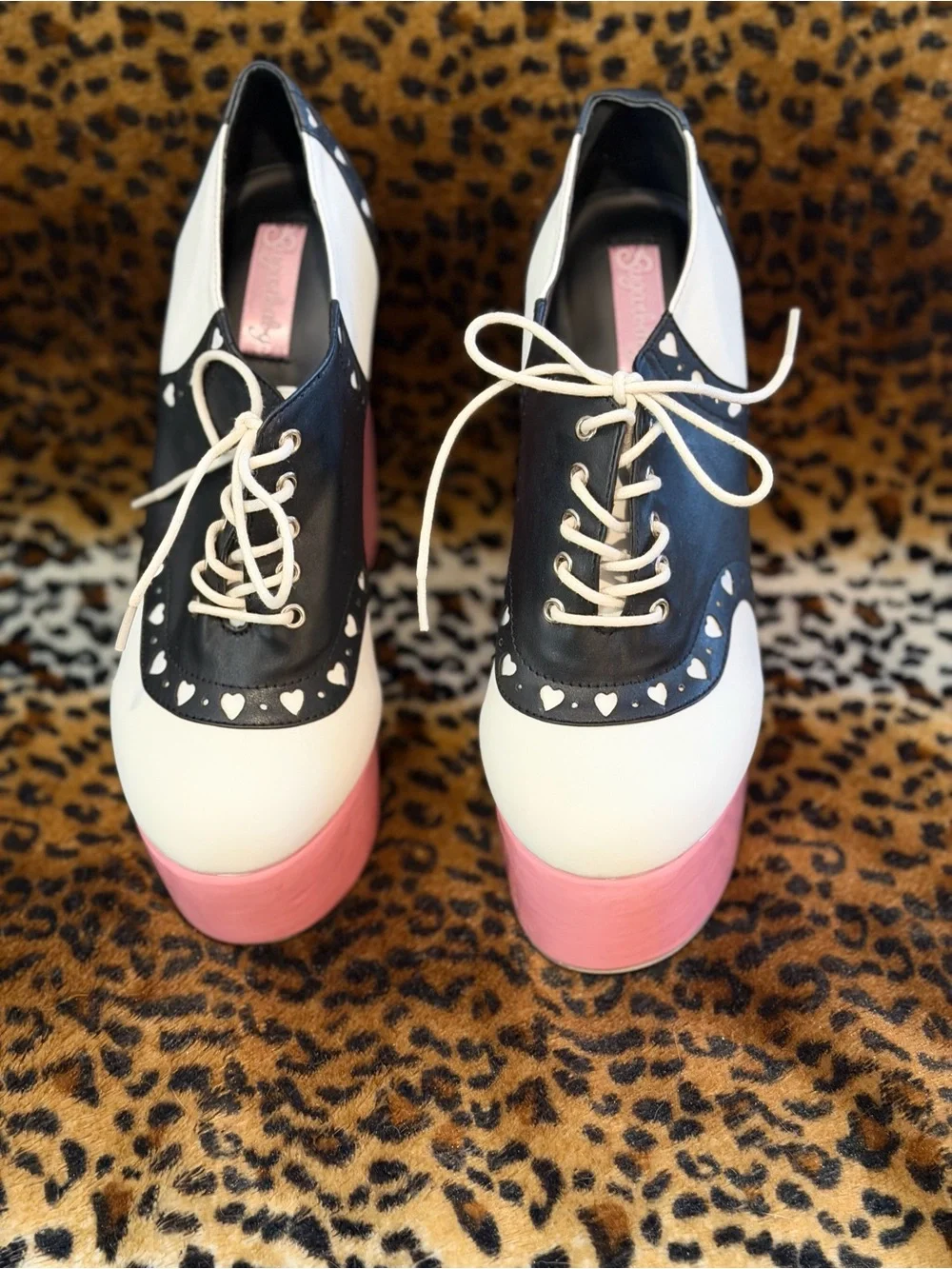 RARE Sugarbaby Dolls Kill Size 9 Pink Platform Oxford Heels Rockabilly